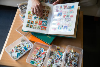 Melanie Klassen with some of her stamps at her Newtown home.